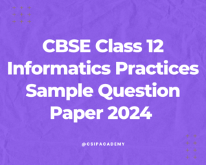 Informatics Practices Class 12 Sample Question paper 2024