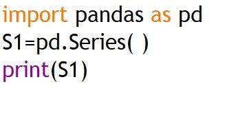 creating empty series in python pandas